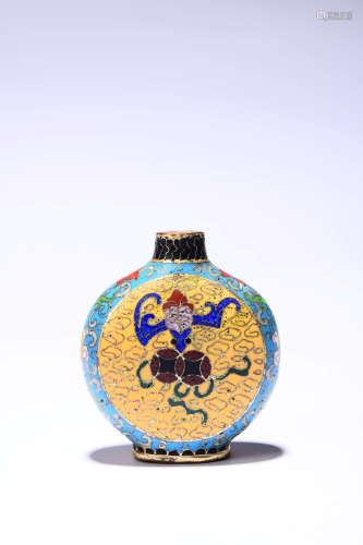 CLOISONNE ENAMEL BAT SNUFF BOTTLE