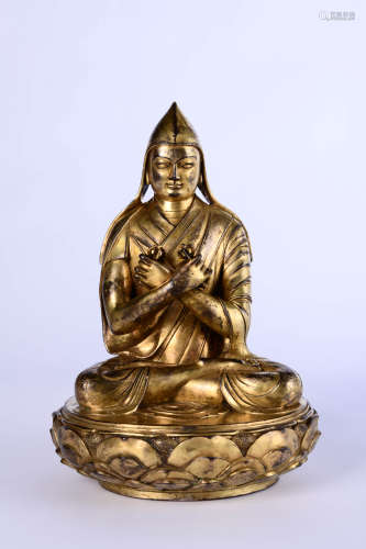 GOLD-DECORATED STATUE OF BUDDHA