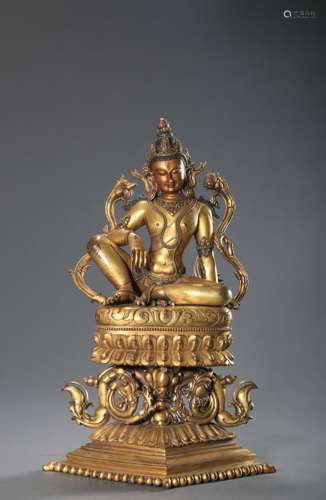 GILT BRONZE STATUE OF AVALOKITESVARA