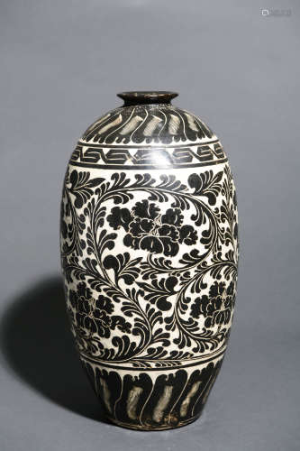 CIZHOU KILN SGRAFFITO FLOWER MEIPING