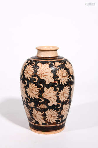 JIZHOU KILN BROWN COLORED LOTUS PATTERN MEIPING