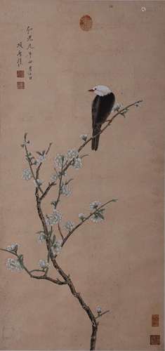 CHINESE FLOWER&BIRD PAINTING XIANG SHENGMO MARK