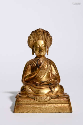 GILT-BRONZE STATUE OF GURU