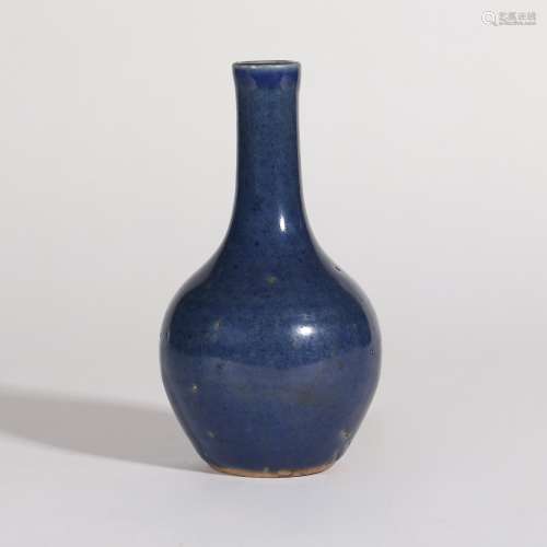清中期 霁蓝釉小天球瓶