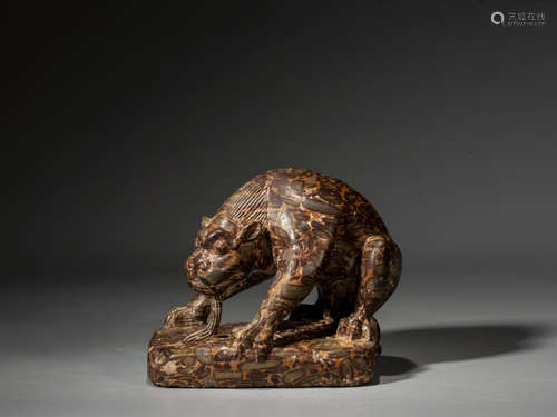 A CHINESE STONE MYTHICAL BEAST,NORTHERN QI DYNASTY