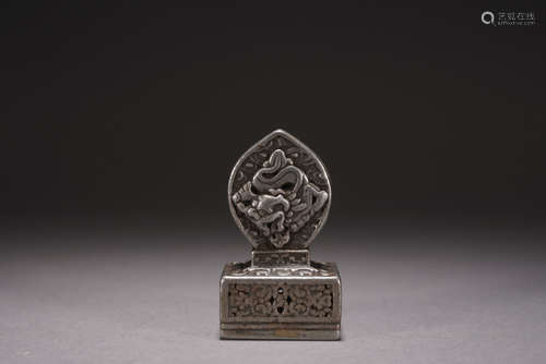 A CHINESE BRONZE BUDDHA SEAL,QING DYNASTY