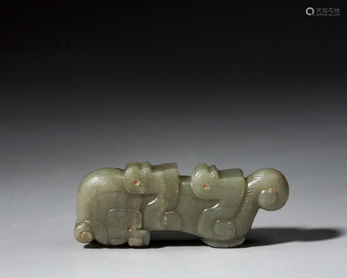 A CHINESE CARVED WHITE JADE,SONG DYNASTY