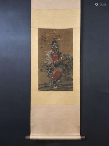 A CHINESE PAPER PAINTIG,EMPEROR HUIZONG,SONG DYNASTY,CHONGHU...