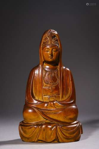 A CHINESE SANDALWOOD GUANYIN,MING DYNASTY