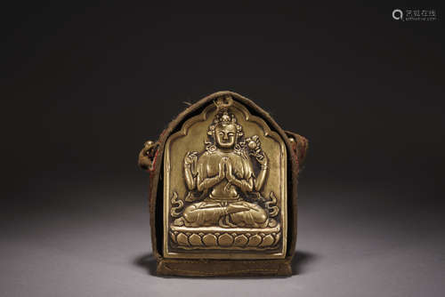 A CHINESE GILT-BRONZE BUDDHIST SHRINE,QING DYNASTY