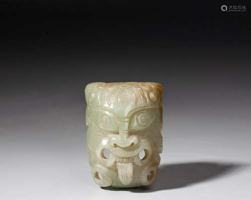 A CHINESE WHITE JADE FIGURE OF IMMORTAL,QING DYNASTY