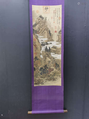 A CHINESE SILK PAINTING,SHEN ZHOU,MING DYNASTY