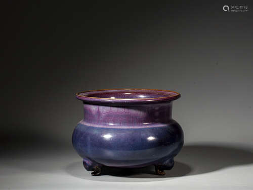 A CHINESE JUNYAO TRIPOD CENSER,SONG DYNASTY DYNASTY