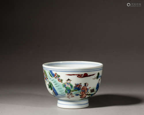 A CHINESE FAMILLE-VERTE WINE CUP,KANGXI PERIOD