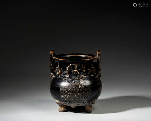 A CHINESE JIZHOUYAO BLACK-GLAZED CENSER，SONG DYNASTY