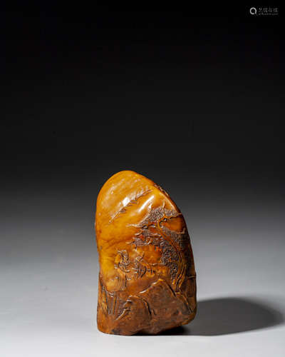 A CHINESE TIANHUANG STONE SEAL CARVED BY DENGAN,QING DYNASTY