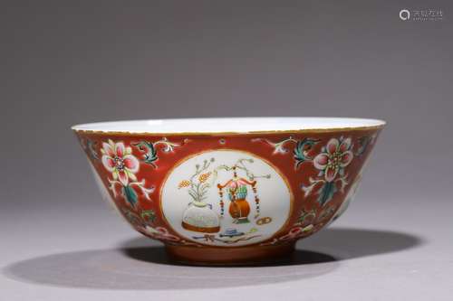 A CHINESE FAMILLE-ROSE BOWL,QING DYNASTY