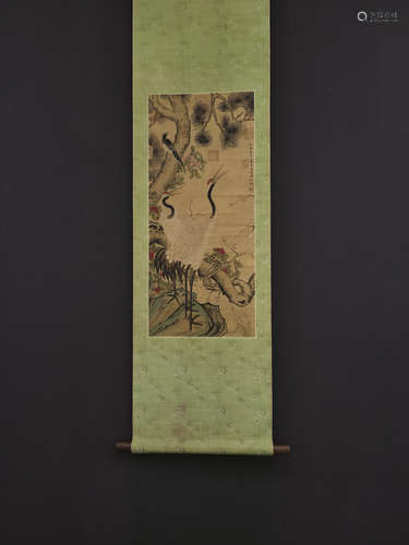 A CHINESE SILK PAINTING,SHEN QUAN,QING DYNASTY