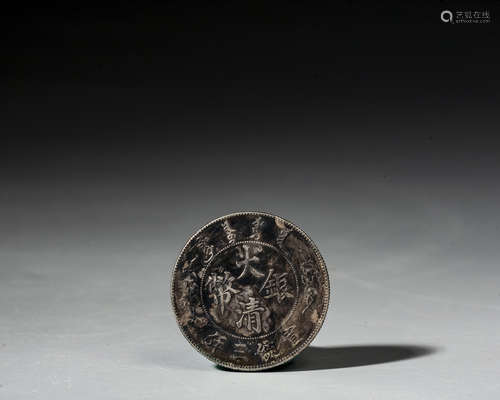 A CHINESE SILVER COIN,THE THIRD YEAR OF XUANTONG ,QING DYNAS...