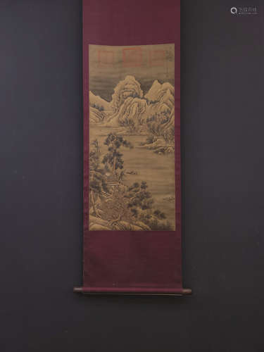 A CHINESE SILK PAINTING,LI CHENG,NOTHERN SONG DYNASTY