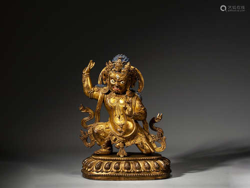 A CHINESE GILT-BRONZE VAJRABHAIRAVA,MING DYNASTY