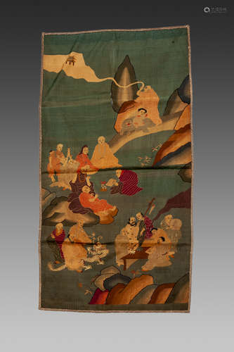 A CHINESE KESI DEPICTING LUOHAN,MIDDLE QING DYNASTY