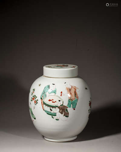 A CHINESE FAMILLE-ROSE JAR WITH COVER,YONGZHENG PERIOD