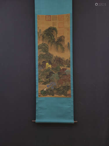 A CHINESE SILK PAINTING,HUAI SU,TANG DYNASTY