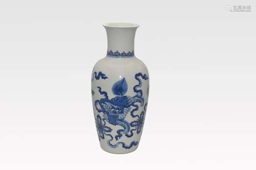 RARE VASE CHINOIS BLEU ET BLANC 