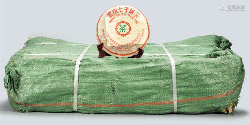 2005年  中茶绿印8582普洱生茶 昆明仓储