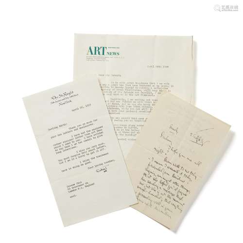OSBERT SITWELL. (1892-1969). THREE LETTERS TO EDITH AND OSBE...