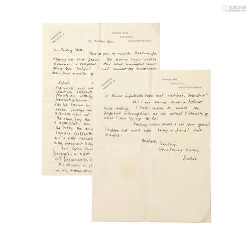 SACHEVERELL SITWELL. AUTOGRAPH LETTER TO EDITH SITWELL, WEST...