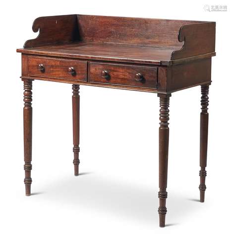 A GEORGE IV MAHOGANY DRESSING TABLE OR WASH STAND, CIRCA 183...