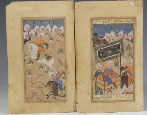 Mogolrijk, twee koranbladen, 16e eeuw