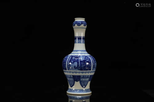 A Blue and White Beast Vase