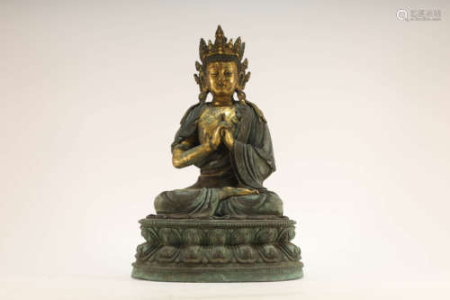 A Gilt Bronze Sakyamuni Buddhist Figure