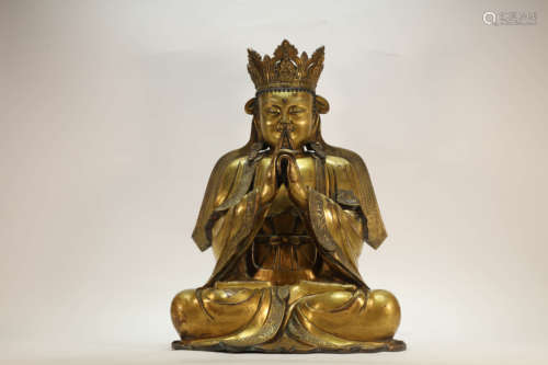 A Gilt Bronze Ru Lai Buddhist Figure