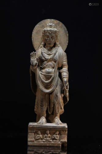 A Stone Carved Buddha Standing Figure
