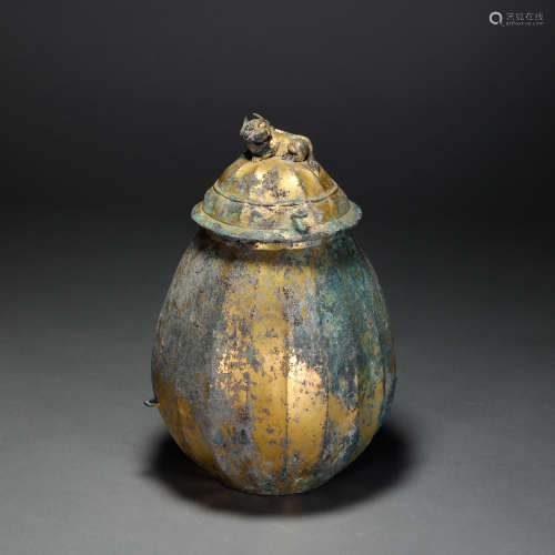 中国古代铜鎏金盖罐