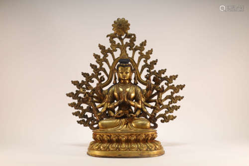 A Gilt Bronze Buddhist Figure Statue