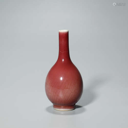 清中期 祭红胆瓶