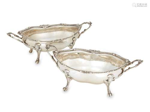 A pair of George III silver dessert tureens, London, c.1768,...