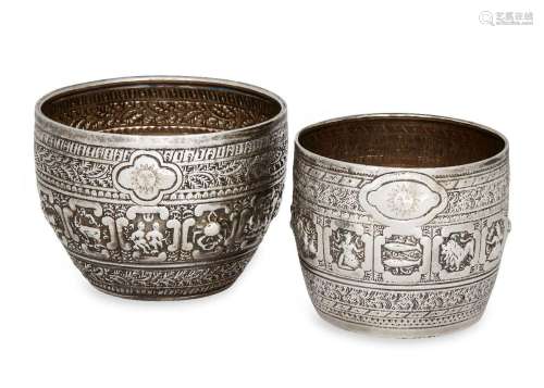 Two Victorian silver 'Zodiac' bowls, one Glasgow, ...
