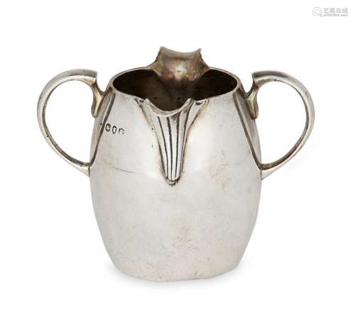 A double lipped Victorian silver cream jug, London, c.1890, ...