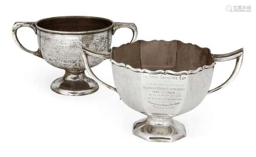 An octagonal Edwardian silver trophy cup, London, c.1908, R&...