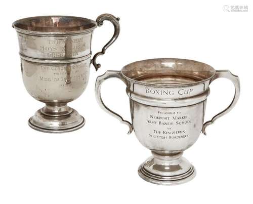 A large twin-handled silver trophy cup, Sheffield, c.1931, W...