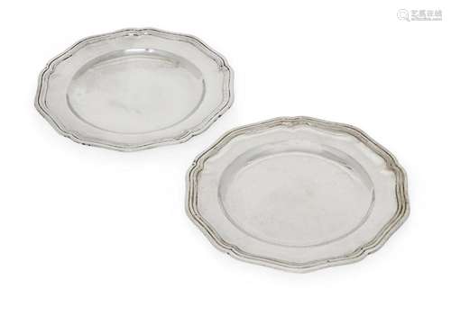 A set of five 19th century French silver plates, Paris, 1855...