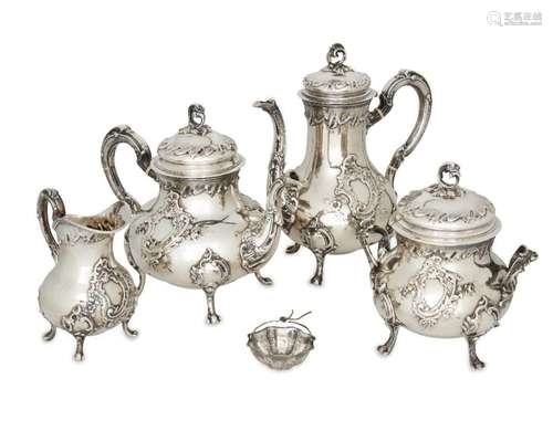 A French silver tea service, Lyon, 1889-1924, Berger et Nesm...