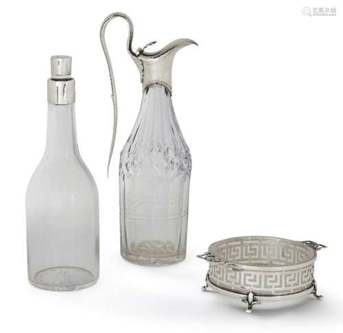 An 18th century silver mounted glass cruet bottle by Hester ...