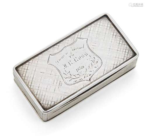 A William IV silver snuff box, Birmingham, c.1834, Francis C...